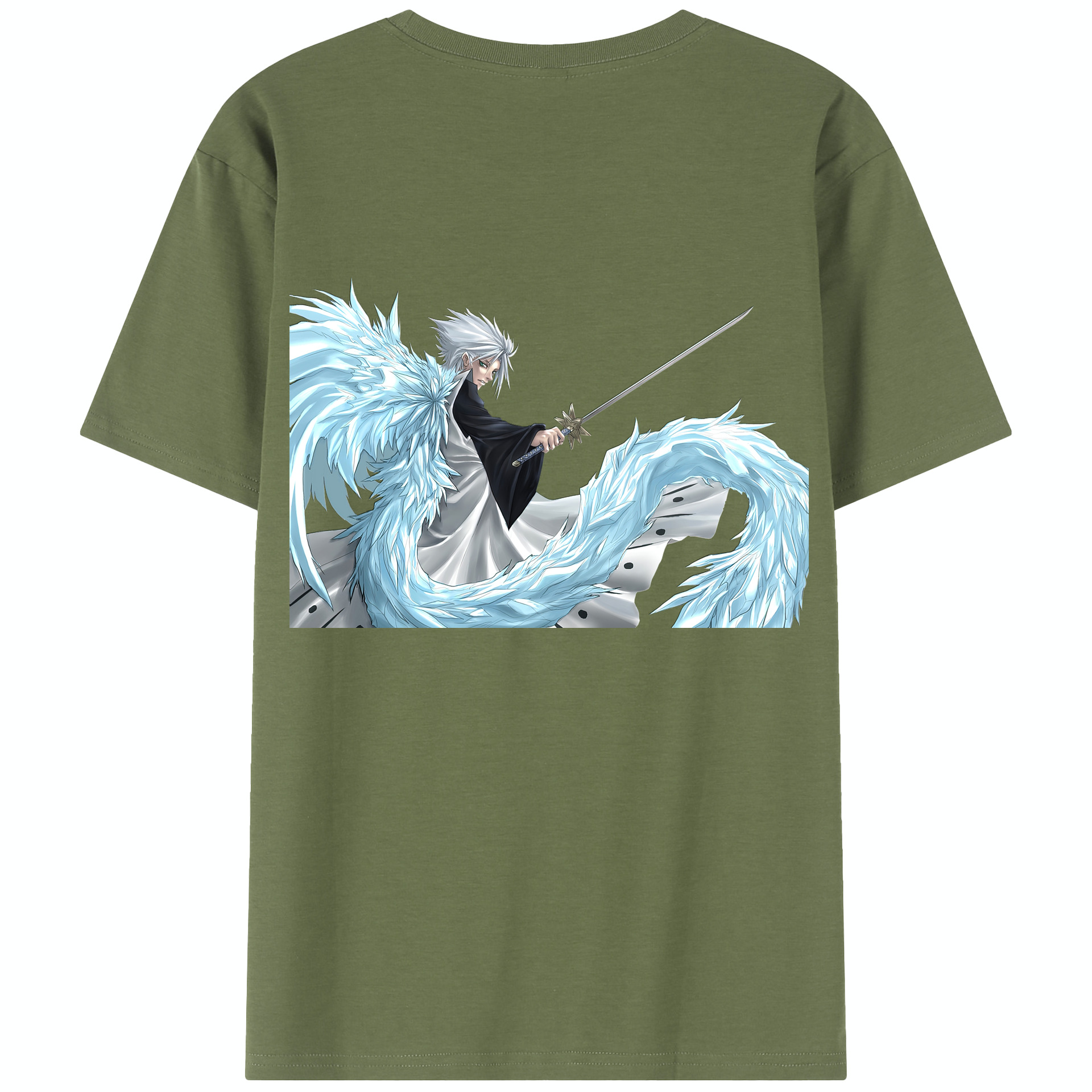 （画像用） ブリーチ 日番谷冬獅郎（ひつがや とうしろう） BLEACH Hitsugaya Toushirou 綿100％半袖Tシャツ（背面プリント）